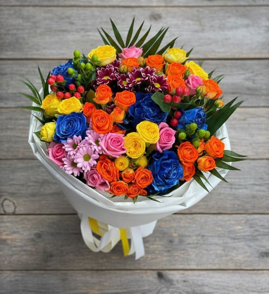 Букет цветов из: Розы и Хризантемы в Ясной