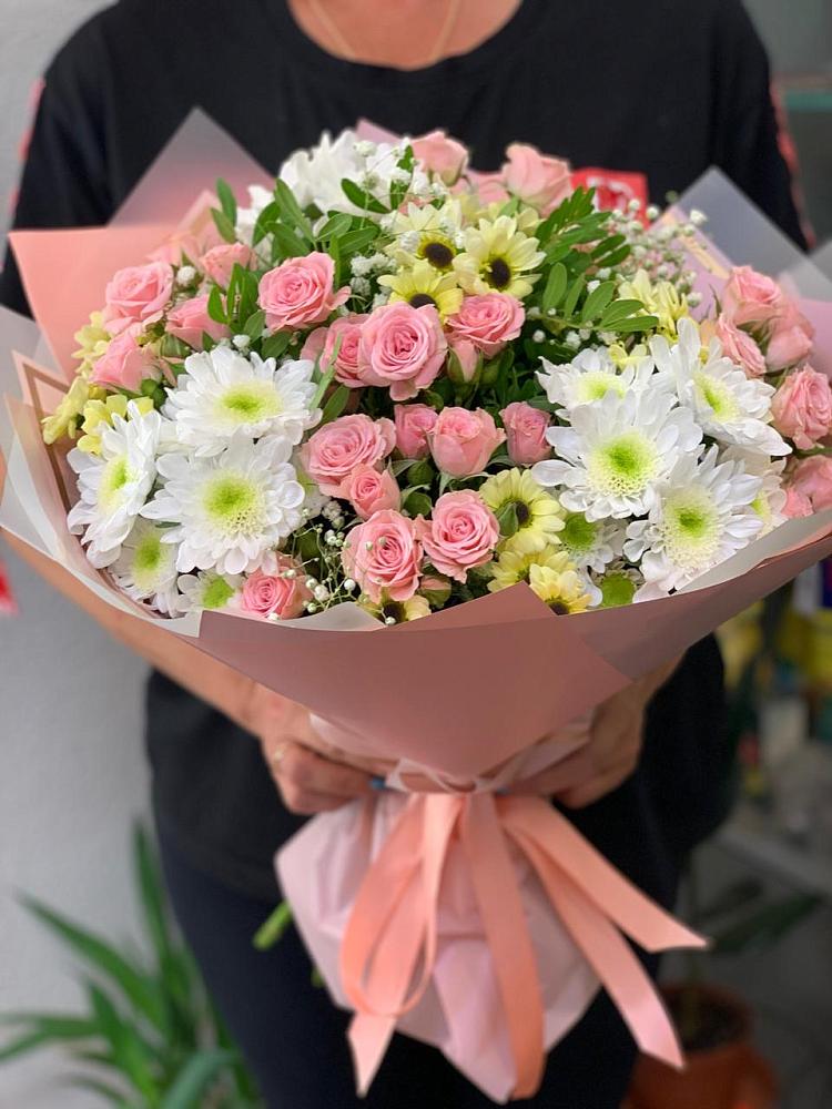 Букет цветов из: Розы и Хризантемы в Ясной