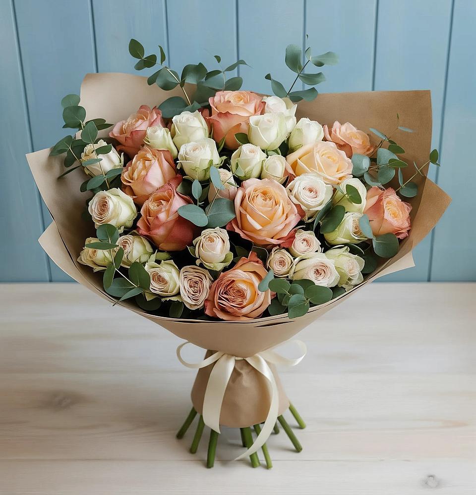 Букет цветов из: Альстромерии и Розы в Ясной