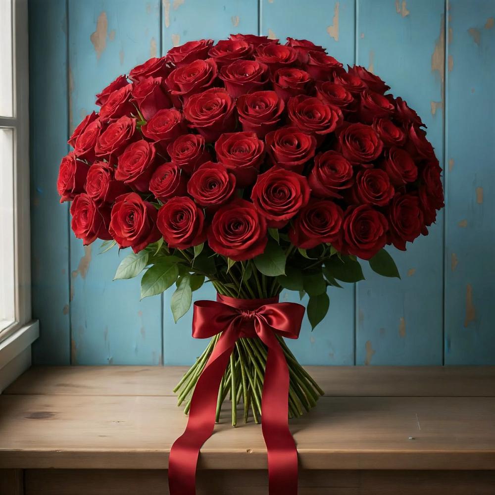 Букет Красные розы Блэк Меджик в Ясной