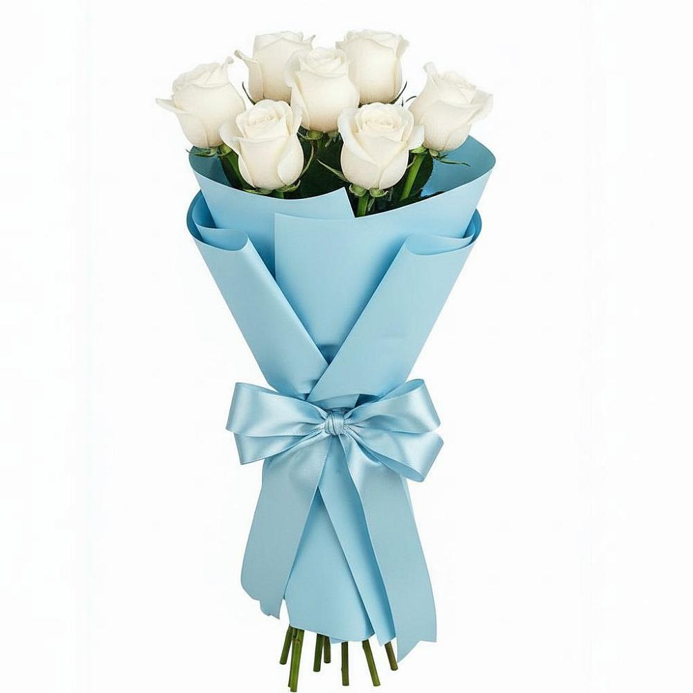 Букет 7 белых роз Проуд в Ясной