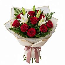 Букет цветов из:  Лилии и Розы #REPLACE_PRED# Ясной