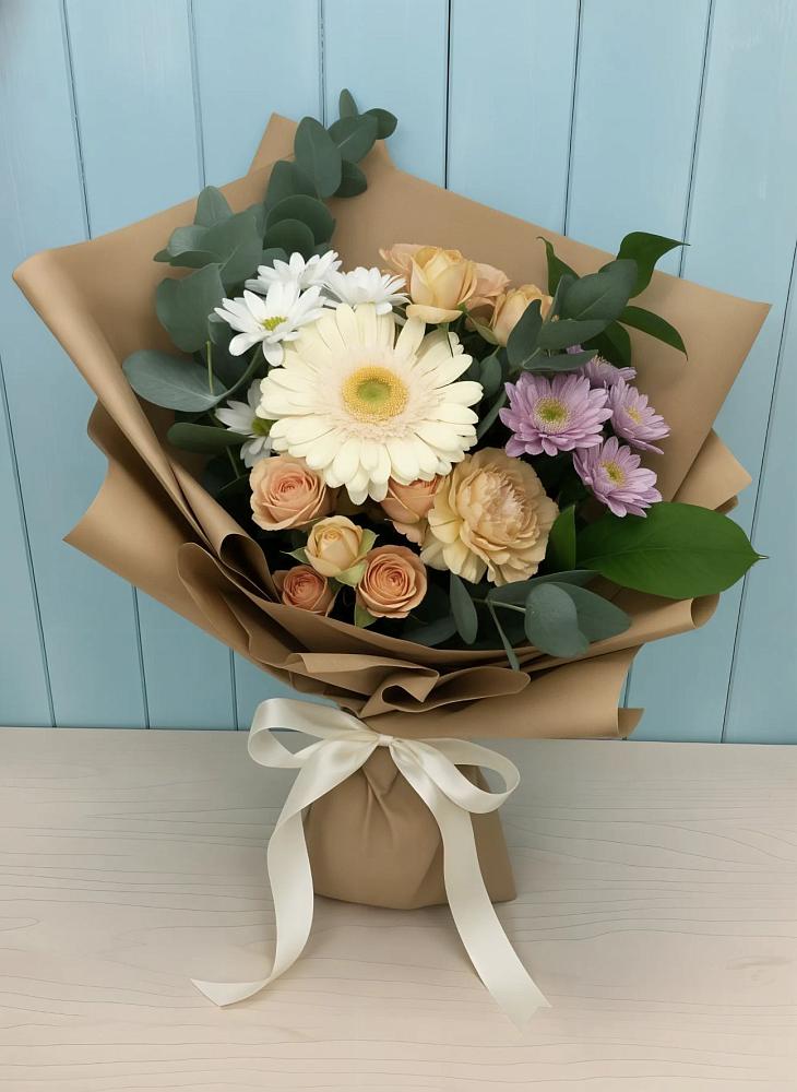 Букет цветов из: Герберы и Хризантемы в Ясной