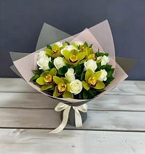 Букет цветов из:  Орхидеи и Розы в Ясной