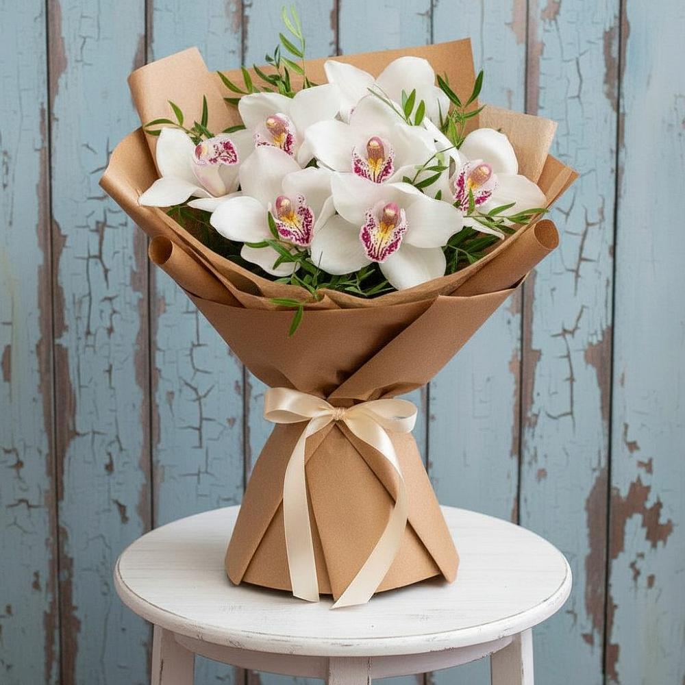 Букет цветов из: Орхидеи и Розы в Ясной
