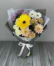 Букет цветов из:  Розы, Герберы и Хризантемы #REPLACE_PRED# Ясной
