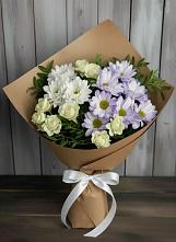 Букет цветов из:  Хризантемы и Розы в Ясной