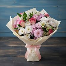 Букет цветов из:  Хризантемы, Альстромерии и Розы в Ясной