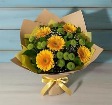 Букет цветов из:  Герберы и Хризантемы в Ясной