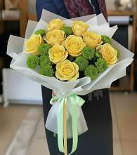 Букет цветов из:  Хризантемы и Розы #REPLACE_PRED# Ясной