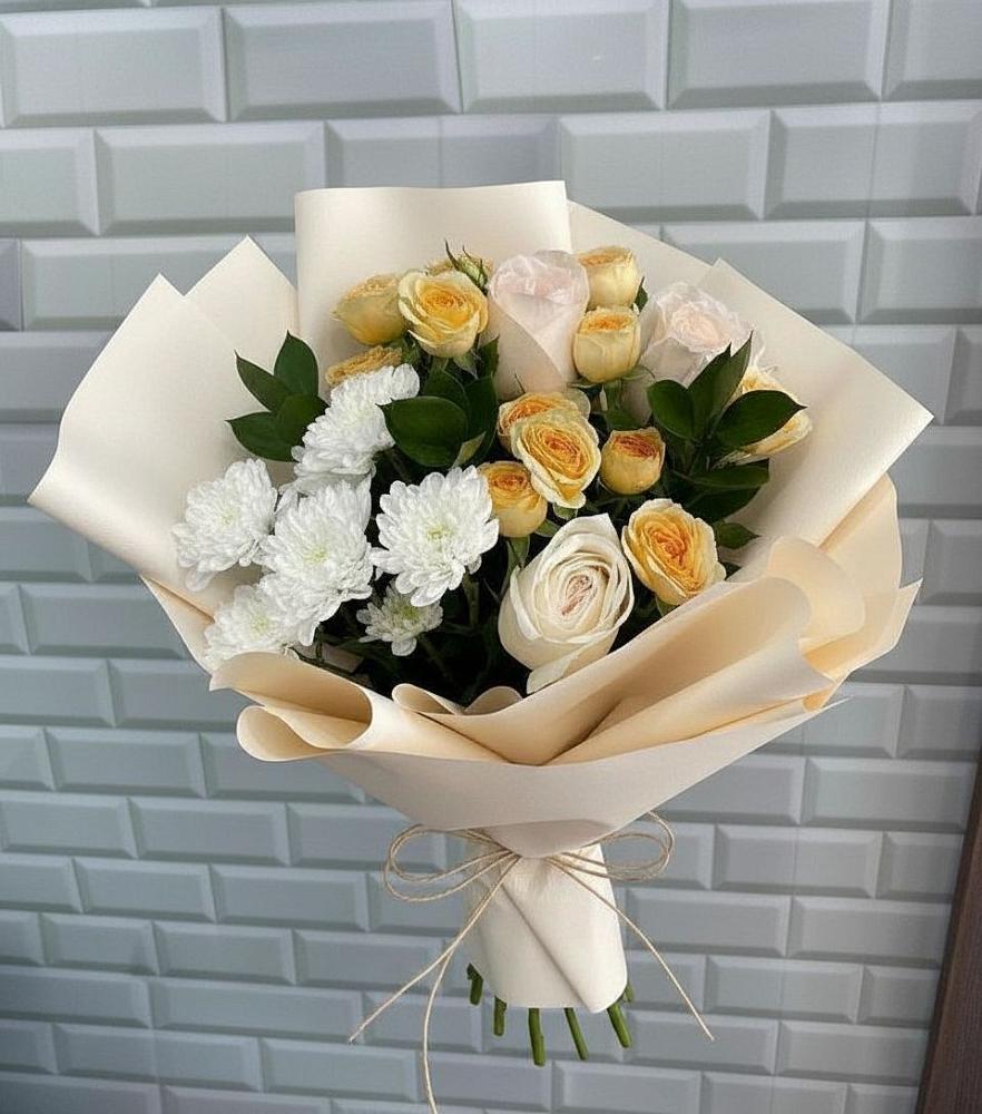 Букет цветов из: Розы и Хризантемы в Ясной