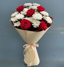 Букет цветов из:  Розы и Хризантемы в Ясной