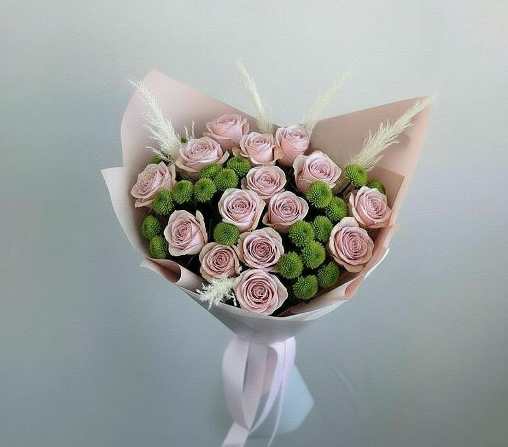 Букет цветов из: Розы и Хризантемы в Ясной