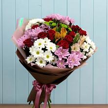 Букет цветов из:  Розы, Хризантемы и Альстромерии в Ясной