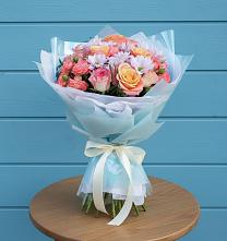 Букет цветов из:  Хризантемы и Розы в Ясной