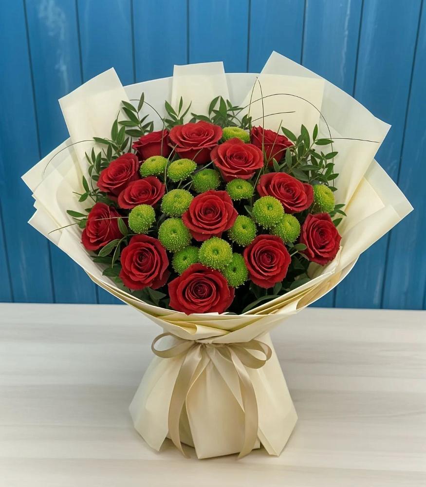 Букет цветов из: Розы и Хризантемы в Ясной