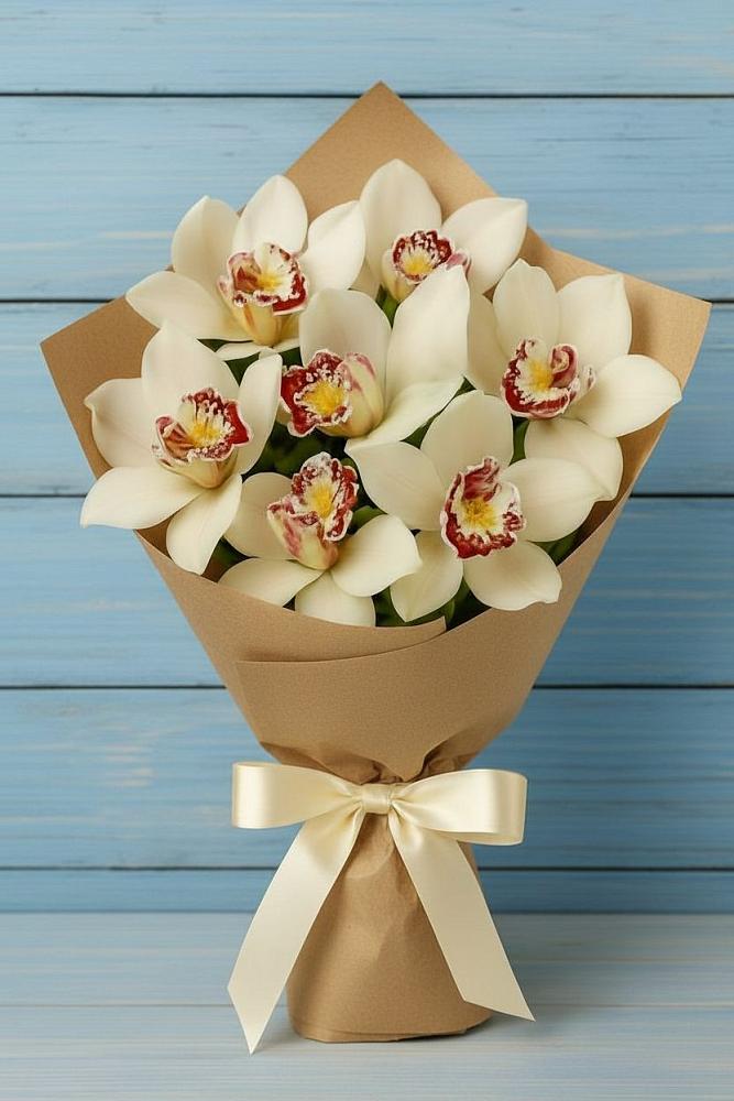 Букет цветов из: Орхидеи и Розы в Ясной