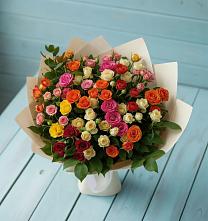 Букет Микс из разноцветных кустовых роз #REPLACE_PRED# Ясной